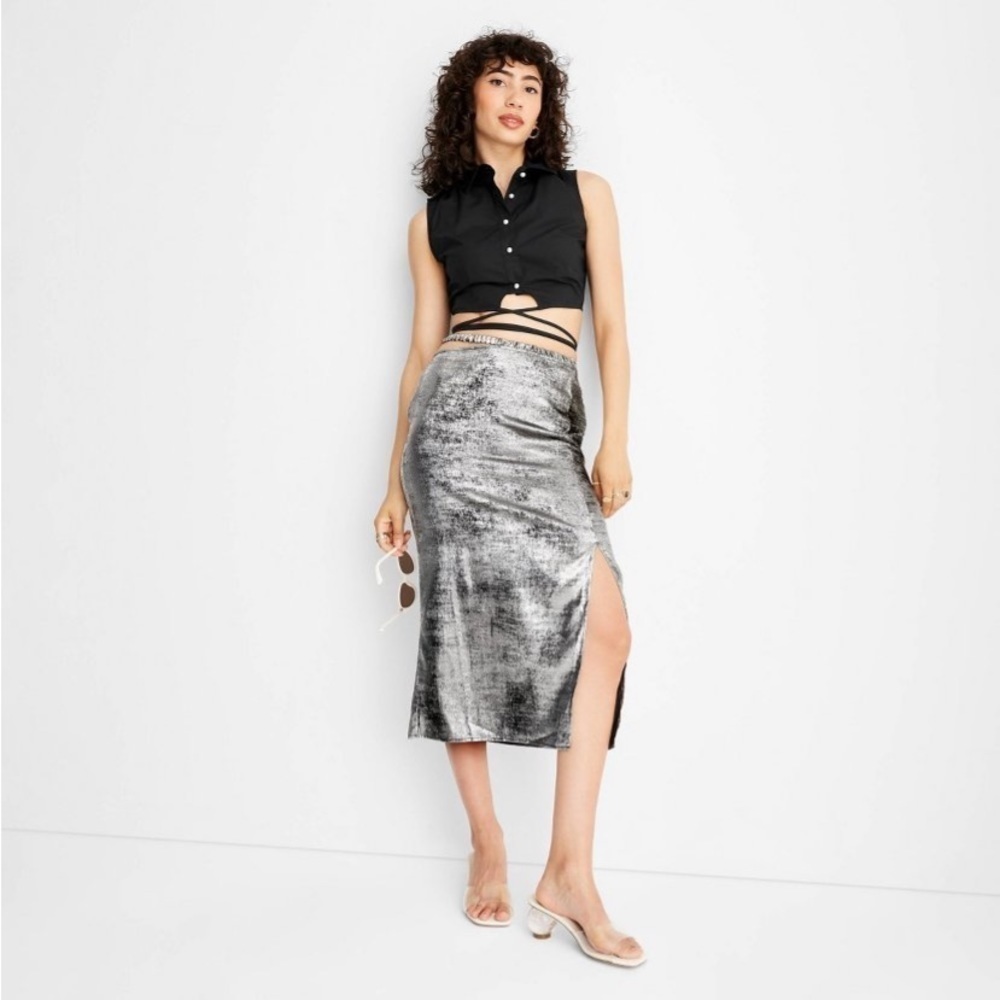 Women's Side Cut Out Midi Skirt - Future
Collective with Alani Noelle Da…